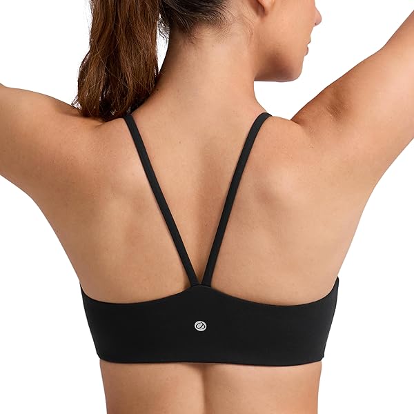 CRZ YOGA Butterlift Double Lined Square Neck Sports Bras for Women